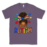 Lavender Autism Awareness afro messy bu Classic Tee - texasbilliewilder