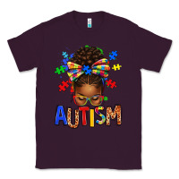 Plum Autism Awareness afro messy bu Classic Tee - texasbilliewilder