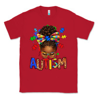 Red Autism Awareness afro messy bu Classic Tee - texasbilliewilder