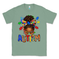 Sage Autism Awareness afro messy bu Classic Tee - texasbilliewilder