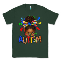 Sports Green Autism Awareness afro messy bu Classic Tee - texasbilliewilder
