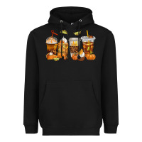 Black Fall Coffee Cups Heavyweight Hoodie - texasbilliewilder