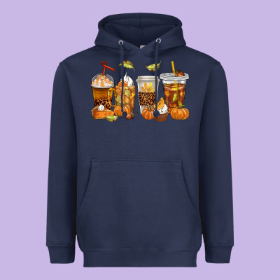 Fall Coffee Cups Heavyweight Hoodie Designed By Texasbilliewilder