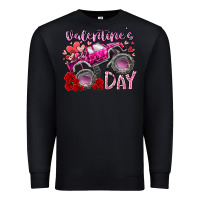 Black valentines day monster truck Premium Sweatshirt - RacoonDesign