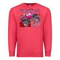 Cardinal valentines day monster truck Premium Sweatshirt - RacoonDesign