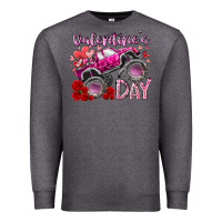 Charcoal Heather valentines day monster truck Premium Sweatshirt - RacoonDesign