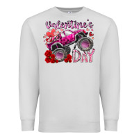 Dove Grey valentines day monster truck Premium Sweatshirt - RacoonDesign