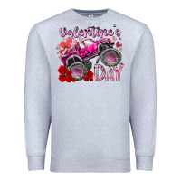 Heather Grey valentines day monster truck Premium Sweatshirt - RacoonDesign