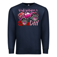 Navy valentines day monster truck Premium Sweatshirt - RacoonDesign