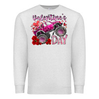 Oatmeal Heather valentines day monster truck Premium Sweatshirt - RacoonDesign