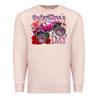 Pale Pink valentines day monster truck Premium Sweatshirt - RacoonDesign