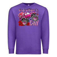 Purple valentines day monster truck Premium Sweatshirt - RacoonDesign