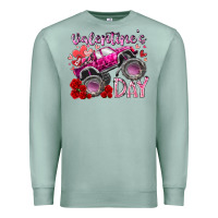 Seafoam valentines day monster truck Premium Sweatshirt - RacoonDesign