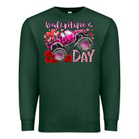 Sports Green valentines day monster truck Premium Sweatshirt - RacoonDesign