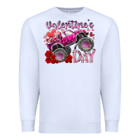 White valentines day monster truck Premium Sweatshirt - RacoonDesign