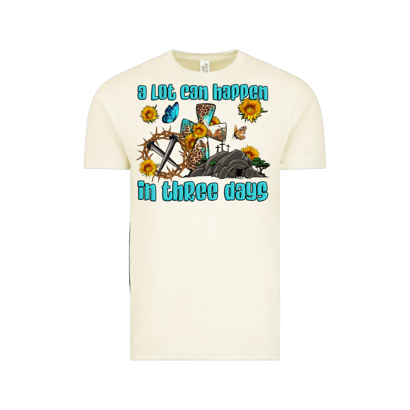 Easter A Lot Can Happen In Three Days Western Sunflowers Vintage Tee by Artiststas | Teevron