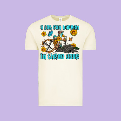 Easter A Lot Can Happen In Three Days Western Sunflowers Vintage Tee Designed By Artiststas