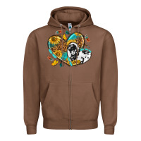 Chestnut cowhide leopard hearts Zipper Hoodie - texasbilliewilder