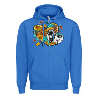 True Royal cowhide leopard hearts Zipper Hoodie - texasbilliewilder