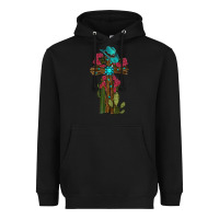 Black cross gemstone cactus roses cowboy hat Heavyweight Hoodie - RanaPortraitStore