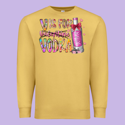 Vis For Valentine Vodka Premium Sweatshirt Designed By Racoondesign