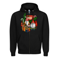 Black Christmas Truck And Gnome Zipper Hoodie - RanaPortraitStore
