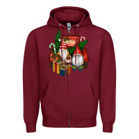 Burgundy Christmas Truck And Gnome Zipper Hoodie - RanaPortraitStore