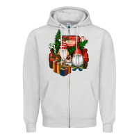 Dove Grey Christmas Truck And Gnome Zipper Hoodie - RanaPortraitStore