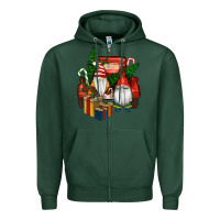 Sports Green Christmas Truck And Gnome Zipper Hoodie - RanaPortraitStore