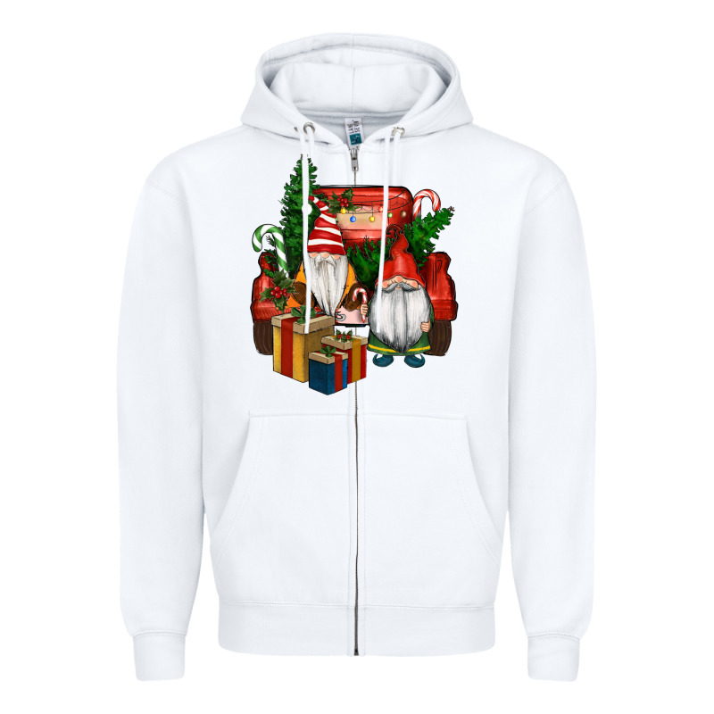 Christmas Truck And Gnome Zipper Hoodie by RanaPortraitStore | Teevron