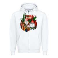 White Christmas Truck And Gnome Zipper Hoodie - RanaPortraitStore