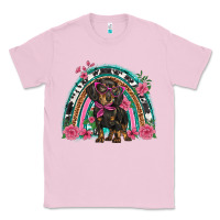 Bubblegum Pink dachshund dog pink  floral rainbow Classic Tee - BarkalooDesign