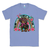 Colony Blue dachshund dog pink  floral rainbow Classic Tee - BarkalooDesign