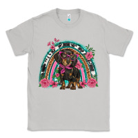 Moon Dust dachshund dog pink  floral rainbow Classic Tee - BarkalooDesign