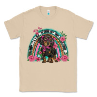 Mushroom dachshund dog pink  floral rainbow Classic Tee - BarkalooDesign