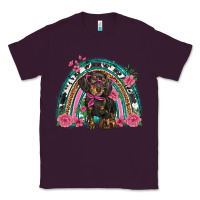 Plum dachshund dog pink  floral rainbow Classic Tee - BarkalooDesign