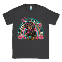 Smoke dachshund dog pink  floral rainbow Classic Tee - BarkalooDesign