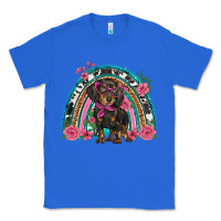 True Royal dachshund dog pink  floral rainbow Classic Tee - BarkalooDesign