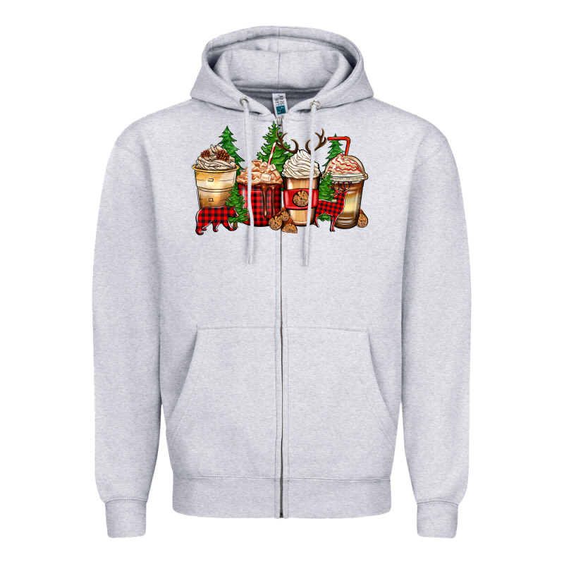 Lumberjack Coffee Cups Zipper Hoodie by Zillion Design Studio | Teevron
