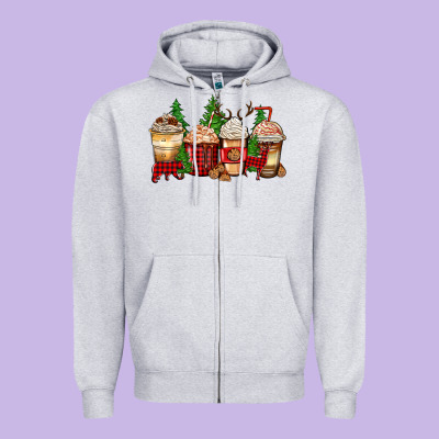 Lumberjack Coffee Cups Zipper Hoodie Designed By Zillion Design Studio