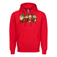 Red lumberjack coffee cups Zipper Hoodie - Zillion Design Studio