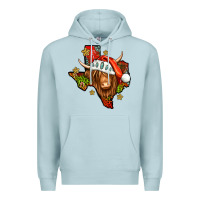Blue Mist Shaggy cow Texas Christmas Premium Hoodie - Jasminsmagicworld