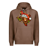 Chestnut Shaggy cow Texas Christmas Premium Hoodie - Jasminsmagicworld