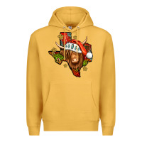 Mustard Shaggy cow Texas Christmas Premium Hoodie - Jasminsmagicworld