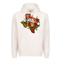 Pale Pink Shaggy cow Texas Christmas Premium Hoodie - Jasminsmagicworld