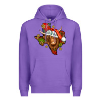 Purple Shaggy cow Texas Christmas Premium Hoodie - Jasminsmagicworld