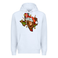 White Shaggy cow Texas Christmas Premium Hoodie - Jasminsmagicworld
