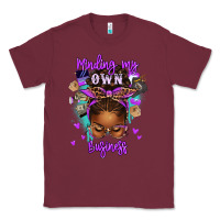 Burgundy minding my own business afro messy bun Classic Tee - texasbilliewilder