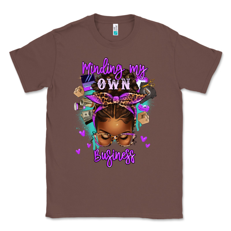 Minding My Own Business Afro Messy Bun Classic Tee by texasbilliewilder | Teevron