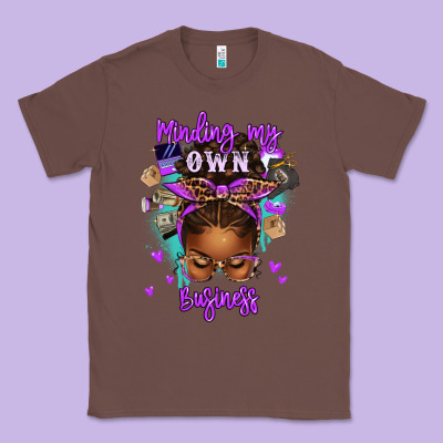 Minding My Own Business Afro Messy Bun Classic Tee Designed By Texasbilliewilder